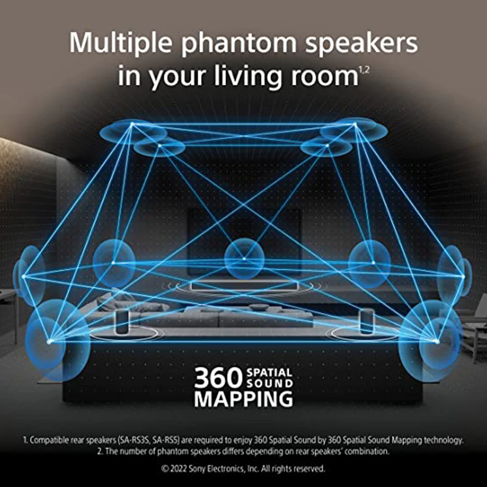 Sony HT-A3000 3.1ch 360 Spatial Sound Mapping SoundbarHome theatre system with Dolby Atmos and wireless Subwoofer SA-SW3 ( 450W,Bluetooth, Hi Res Audio, 360 RA,HDMI eArc & Optical Connectivity) - Image 4