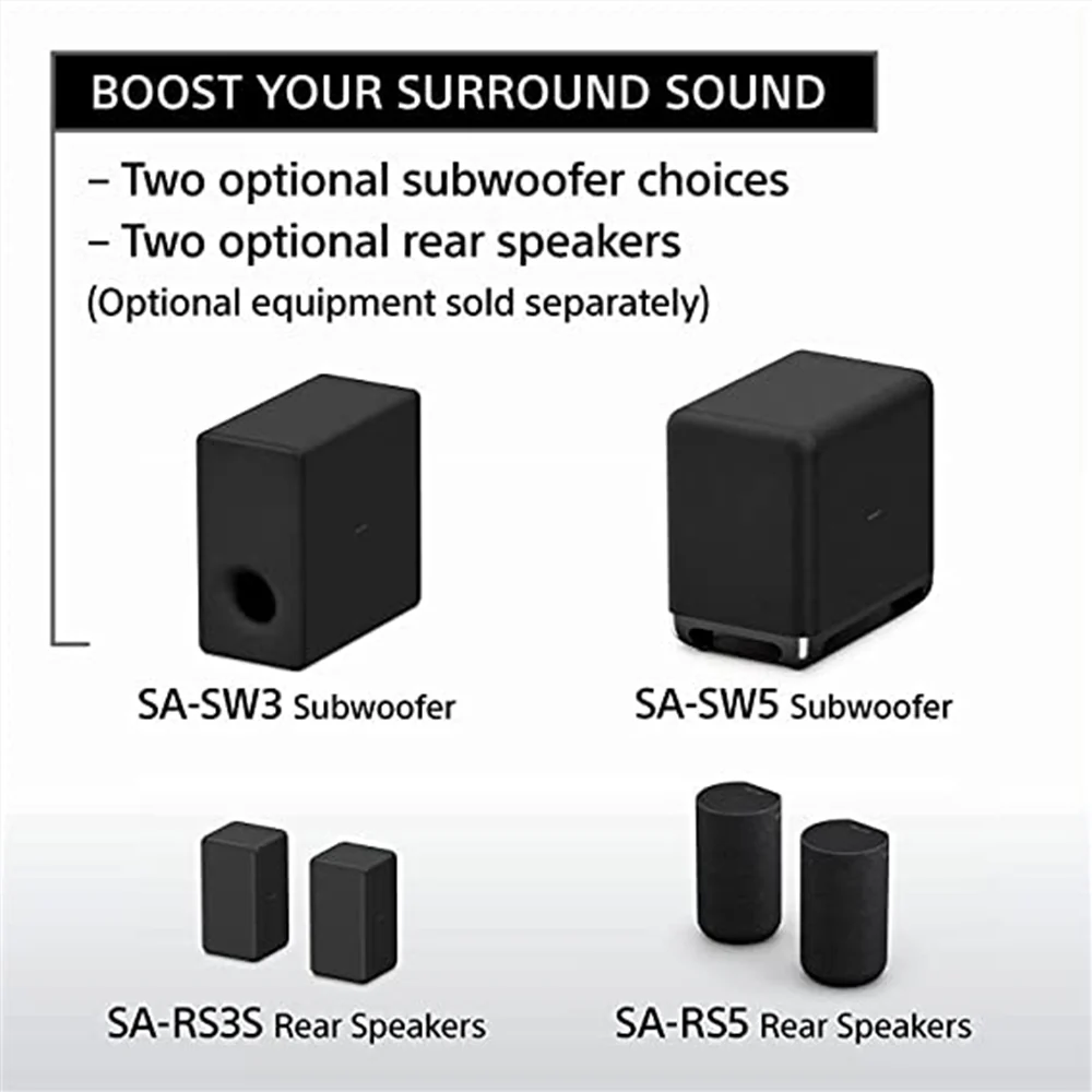 Sony HT-A3000 3.1ch 360 Spatial Sound Mapping SoundbarHome theatre system with Dolby Atmos and wireless Subwoofer SA-SW5 ( 550W,Bluetooth, Hi Res Audio, 360 RA,HDMI eArc & Optical Connectivity) - Image 5