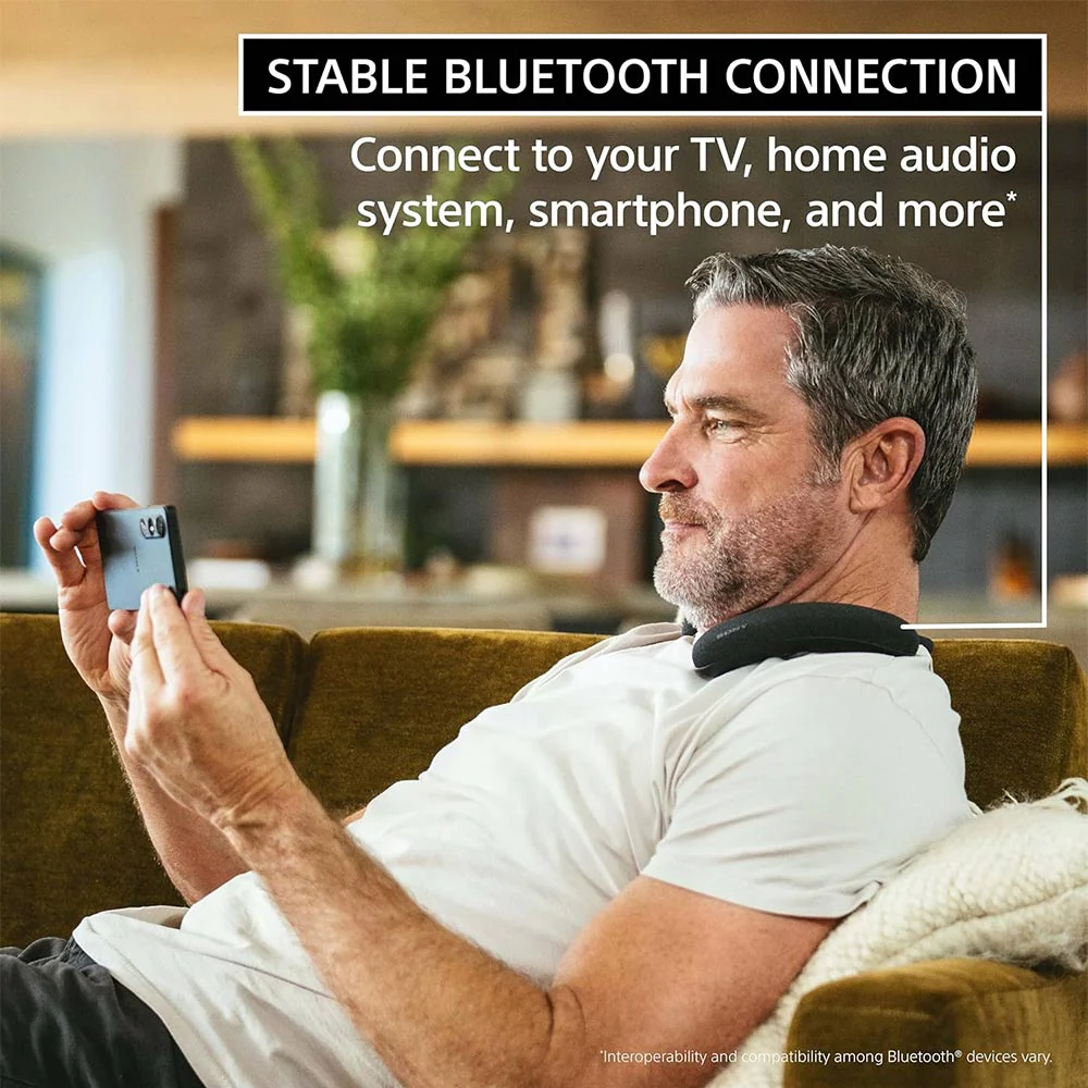Sony BRAVIA Theater U Wireless Wearable TV Speaker with Dolby Atmos & Bluetooth, Personalized Home Theater Audio, Gaming Compatibility, Built-in mic, 12 Hrs Battery Life, IPX4 Splash-Resistant(HT-AN7) - Image 4