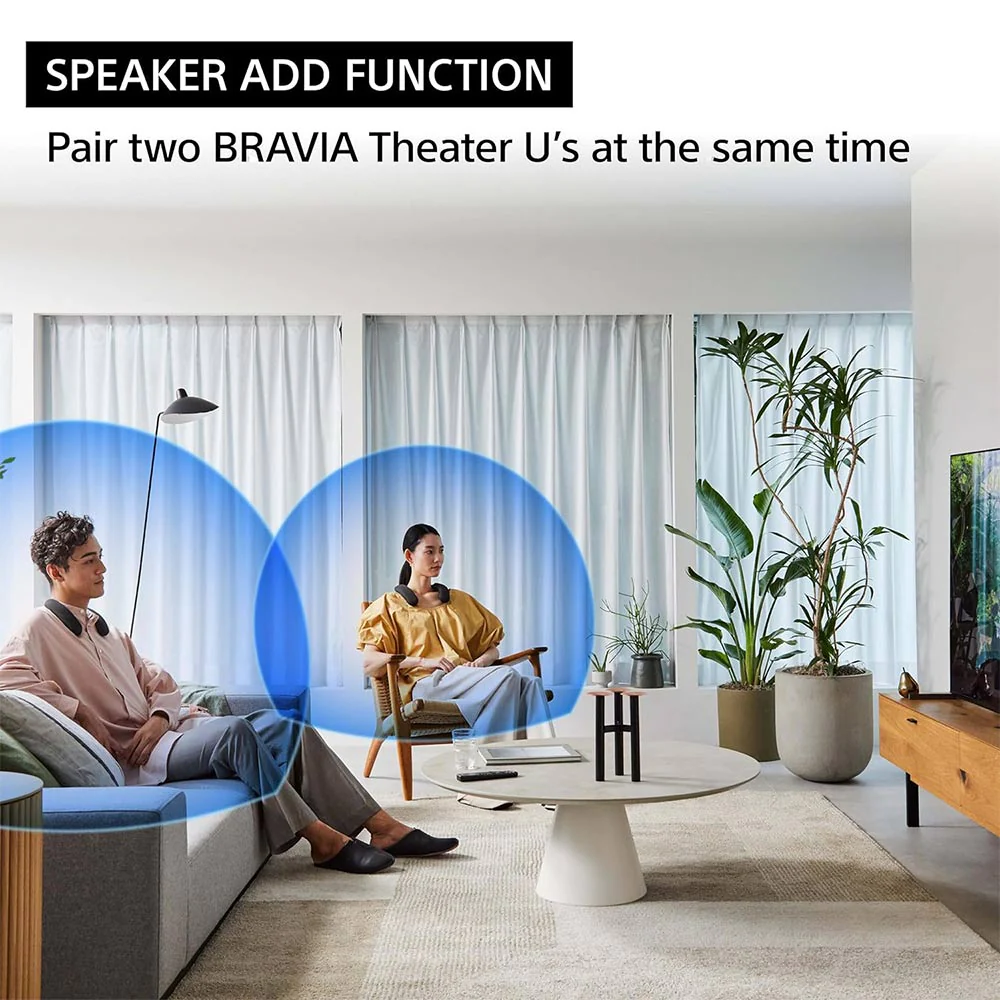 Sony BRAVIA Theater U Wireless Wearable TV Speaker with Dolby Atmos & Bluetooth, Personalized Home Theater Audio, Gaming Compatibility, Built-in mic, 12 Hrs Battery Life, IPX4 Splash-Resistant(HT-AN7) - Image 5