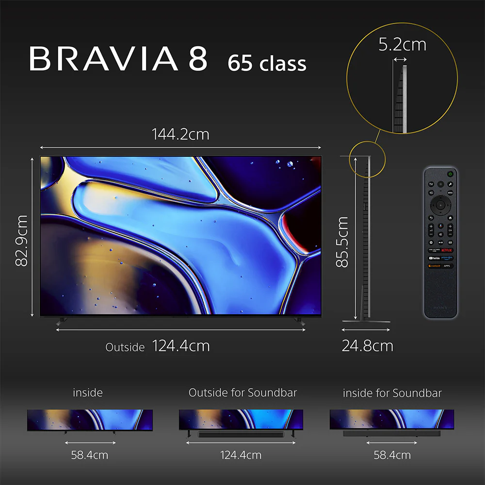 Sony 164 cm (65) BRAVIA 8 4K Ultra HD Smart OLED Google TV K-65XR80 (Black) - Image 6