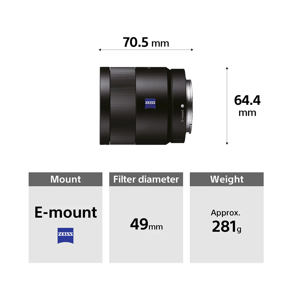 Sony Sonnar T* FE 55mm F1.8 ZA (SEL55F18Z) E-Mount Full-Frame, Standard Prime Lens - Image 7
