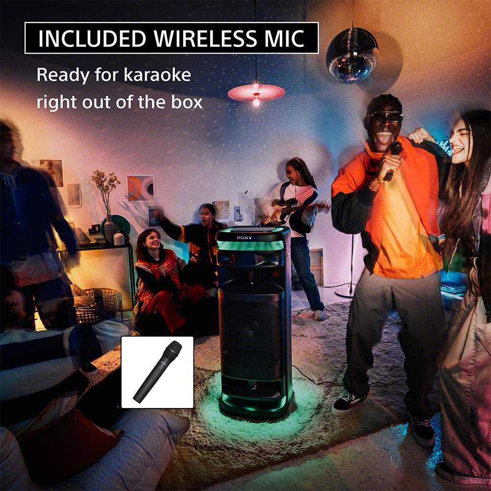 Sony ULT TOWER 10 Party Speaker with ULT button(2 Modes) for Massive Bass and Powerful Sound, 360 Sound & Party Lights,Wireless Mic for Karaoke,Bluetooth,Touch Panel,IP64, TV Sound Booster,Wheels - Image 4