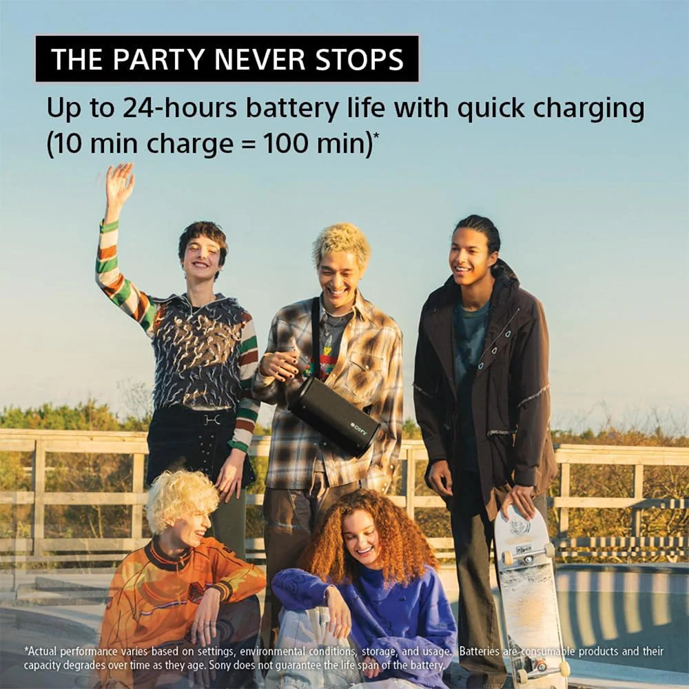 Sony New Launch ULT FIELD 5 Bluetooth Wireless Speaker with Massive Bass|360° Party Light|25hrs Playtime|IP67|Shoulder Strap|Quick Charge|Built in Powerbank|Party Connect(SRS-ULT50) - Image 18