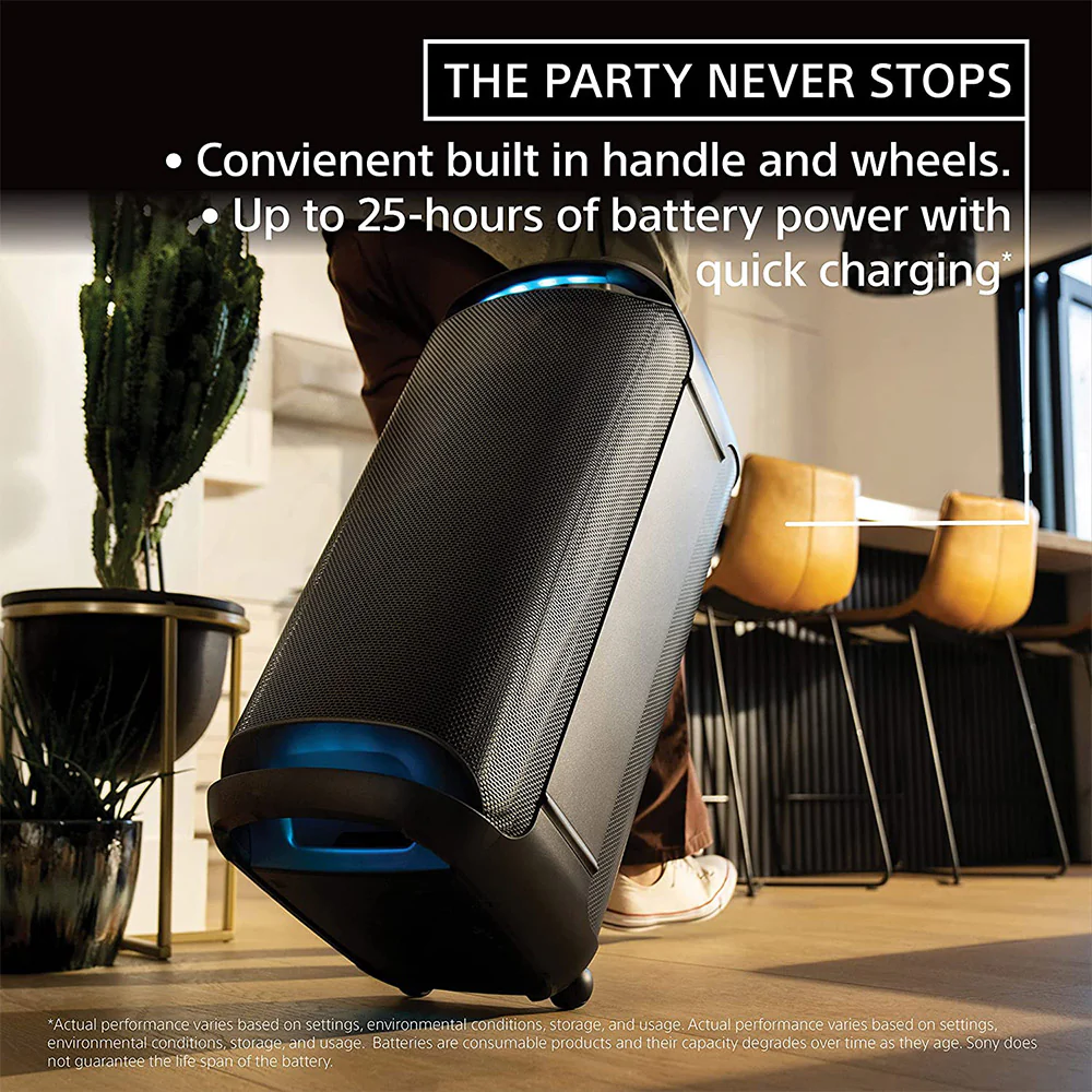 Sony SRS-XV800 X-Series Wireless Portable Bluetooth Karaoke Party Speaker IPX4 Splash-Proof with 25 Hrs Battery,TV Sound Booster,Built-in Handle & Wheels, Omnidirectional Sound and Ambient Lights - Image 5
