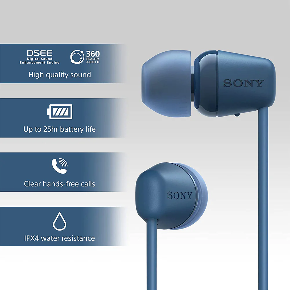 Sony WI-C100 Wireless Headphones with 25 Hrs Battery, Quick Charge, DSEE-Upscale, Splash Proof (IPX4), 360RA, Clear Bass, Fast Pair, in-Ear Bluetooth Headset with mic for Phone Calls & Music - Image 26