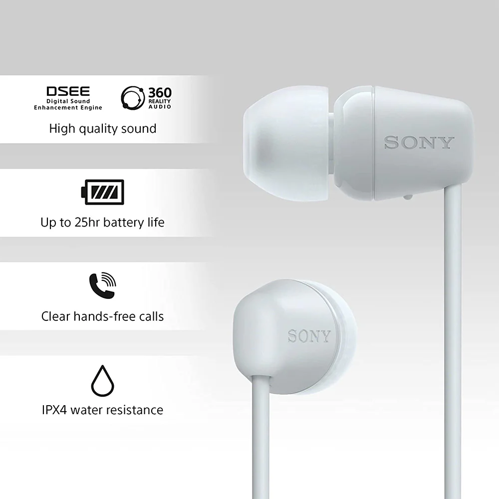Sony WI-C100 Wireless Headphones with 25 Hrs Battery, Quick Charge, DSEE-Upscale, Splash Proof (IPX4), 360RA, Clear Bass, Fast Pair, in-Ear Bluetooth Headset with mic for Phone Calls & Music - Image 35
