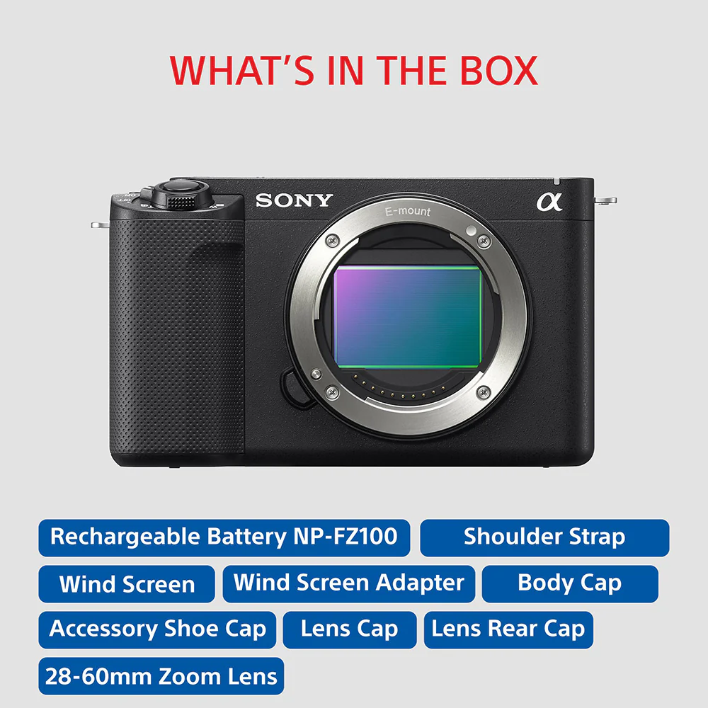 Sony Alpha ZV-E1L Full-Frame Interchangeable-Lens Mirrorless vlog Camera (With 28-60mm Zoom Lens) | Made for Creators | 12.1 MP | Artificial Intelligence based Autofocus | 4K 120p Recording - Black - Image 11